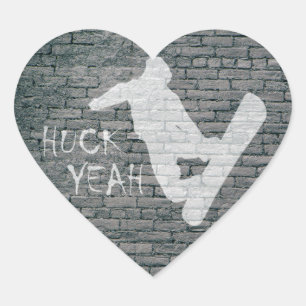Huck ja (Snowboarding) Hart Sticker