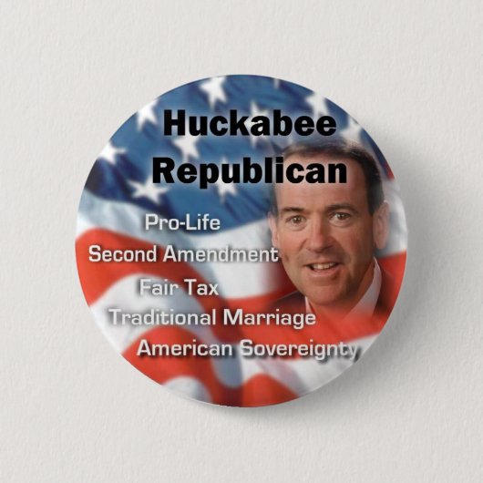 huckabeerepublica ronde button 5,7 cm (Voorkant)