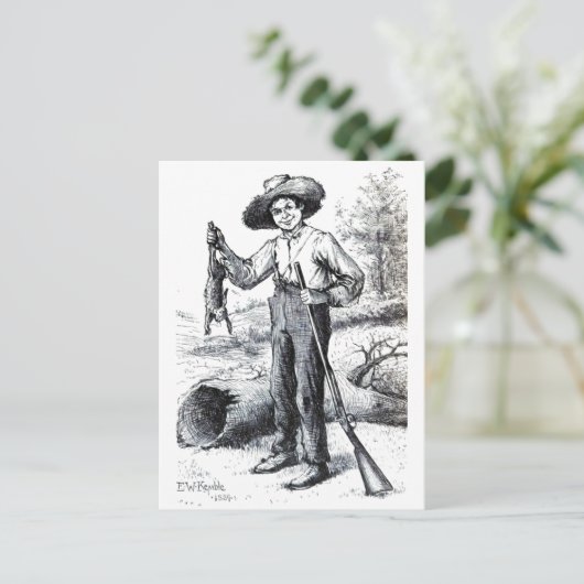 Huckleberry Finn Briefkaart (Staand voorkant)