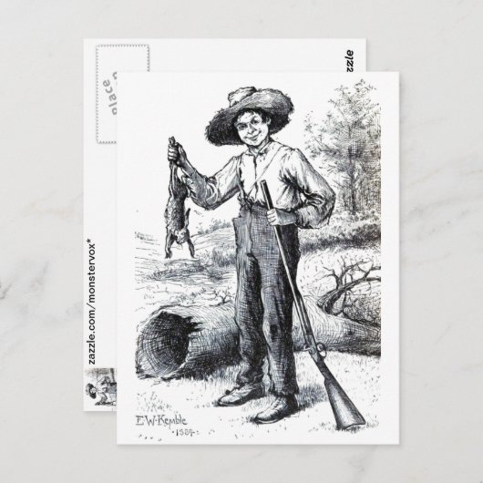Huckleberry Finn Briefkaart (Voorkant / Achterkant)