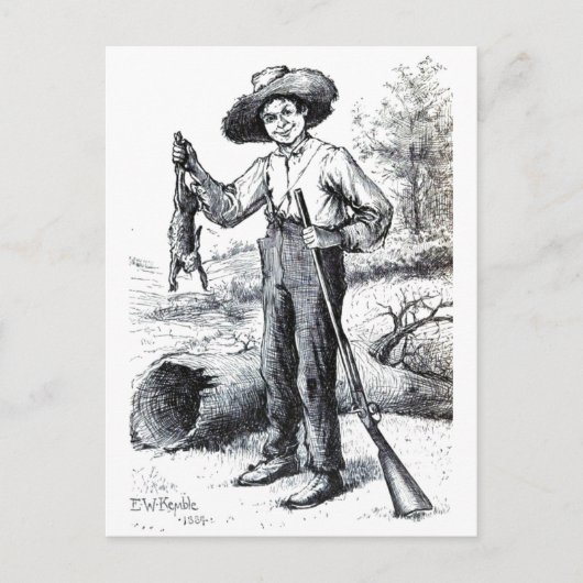 Huckleberry Finn Briefkaart (Voorkant)
