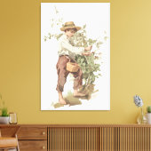 Huckleberry Finn die Berries schoppen Lithograaf Canvas Afdruk (Insitu (Woonkamer))