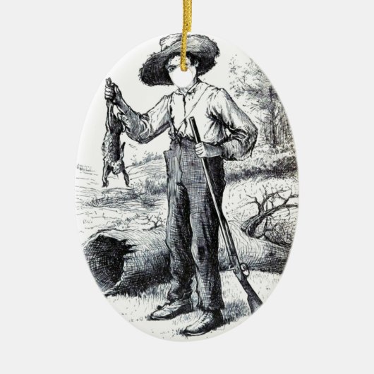 Huckleberry Finn Keramisch Ornament (Voorkant)