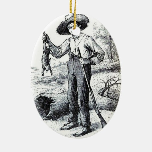 Huckleberry Finn Keramisch Ornament (Achterkant)