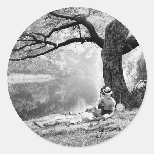 Huckleberry & Tom Ronde Sticker (Voorkant)