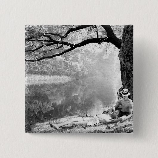 Huckleberry & Tom Vierkante Button 5,1 Cm (Voorkant)