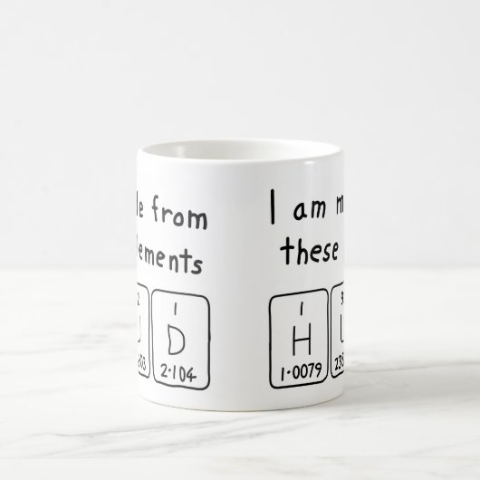 Hud periodieke lijstnaam mok (Center)