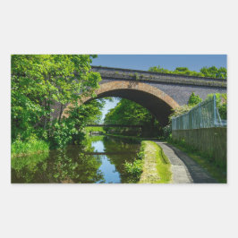 Huddersfield Broad Canal and Whitacre Mill Viaduct Rechthoekige Sticker