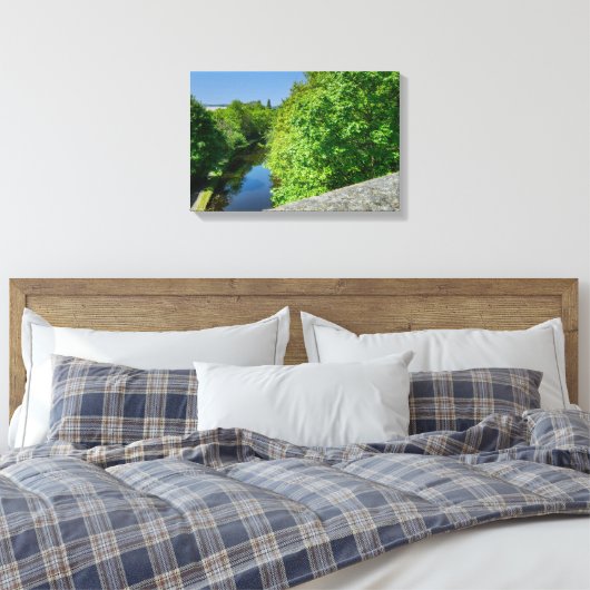 Huddersfield Broad Canal, Whitacre Mill Viaduct Canvas Afdruk (Insitu (Slaapkamer))