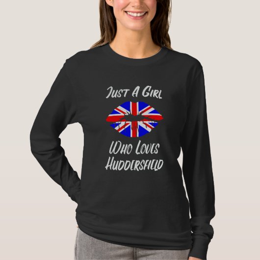 Huddersfield Lips Mouth Love Union Jack Flag T-shirt (Voorkant)