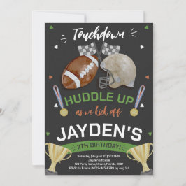 Huddle up als we kick-off Football verjaardag Kaart