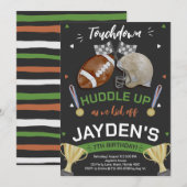 Huddle up als we kick-off Football verjaardag Kaart (Voorkant / Achterkant)