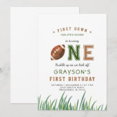 Huddle Up Football 1e verjaardagsfeestje Kaart (Voorkant / Achterkant)