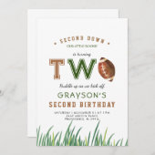 Huddle Up Football 2e verjaardagsfeestje Kaart (Voorkant / Achterkant)