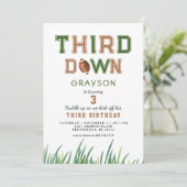 Huddle Up Football 3e verjaardagsfeestje Kaart (Staand voorkant)