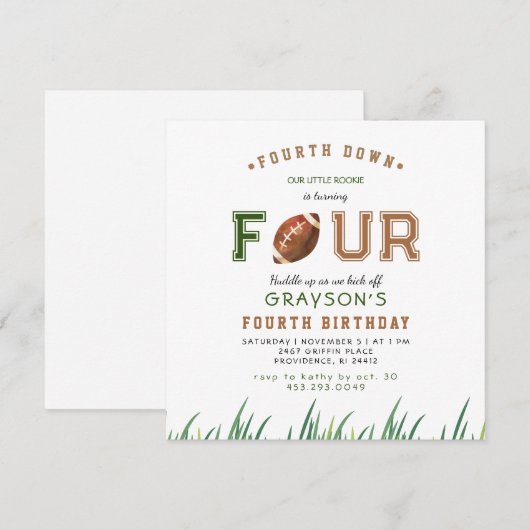 Huddle Up Football 4e verjaardagsfeestje (Voorkant / Achterkant)