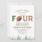 Huddle Up Football 4e verjaardagsfeestje Kaart (Voorkant)