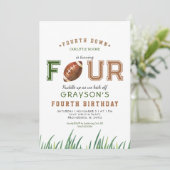 Huddle Up Football 4e verjaardagsfeestje Kaart (Staand voorkant)