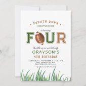 Huddle Up Football 4e verjaardagsfeestje Kaart (Voorkant)