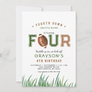 Huddle Up Football 4e verjaardagsfeestje Kaart