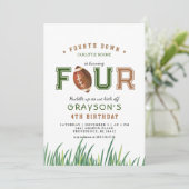 Huddle Up Football 4e verjaardagsfeestje Kaart (Staand voorkant)