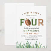 Huddle Up Football 4e verjaardagsfeestje Kaart (Voorkant / Achterkant)