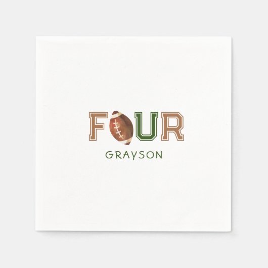 Huddle Up Football 4e verjaardagsfeestje Servet (Voorkant)