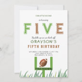 Huddle Up Football 5e verjaardagsfeestje Kaart (Voorkant)