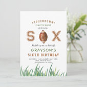 Huddle Up Football 6e verjaardagsfeest Kaart (Staand voorkant)