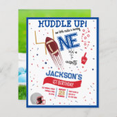 Huddle Up Football Budget Foto 1e Verjaardag (Voorkant / Achterkant)