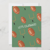 Huddle Up Groene Rookie Football 1e Verjaardag Kaart (Achterkant)