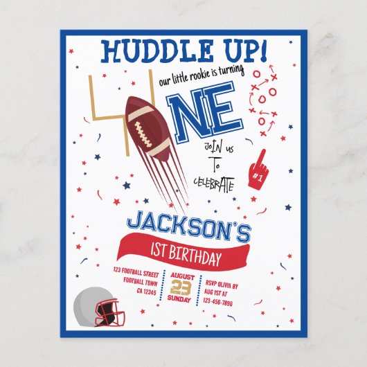 Huddle Up Rookie Football Budget 1e Verjaardag (Voorkant)