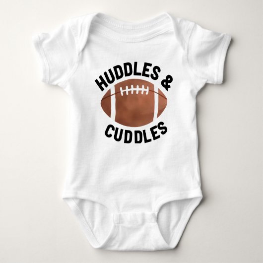 Huddles and Cuddles American Football Bal Design Romper (Voorkant)