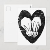 Huddling Rabbits Briefkaart (Voorkant / Achterkant)