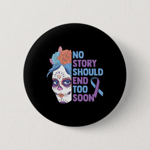Hudel Zonnebloem Zelfmoordbewustzijn Psychiatrisch Ronde Button 5,7 Cm
