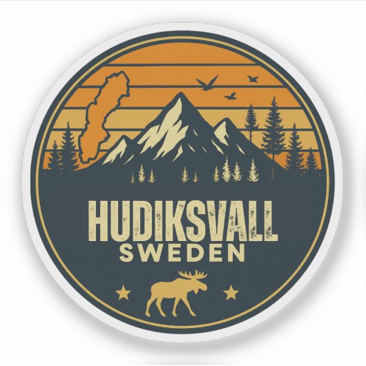 Hudiksvall, Zweden Sverige Sticker (Voorkant)