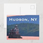 Hudson Athens Lighthouse - Hudson City Light, NY Briefkaart (Voorkant / Achterkant)