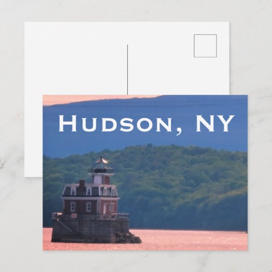 Hudson Athens Lighthouse - Hudson City Light, NY Briefkaart (Voorkant / Achterkant)