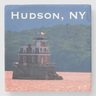 Hudson Athens Lighthouse - Hudson City Light, NY Stenen Onderzetter