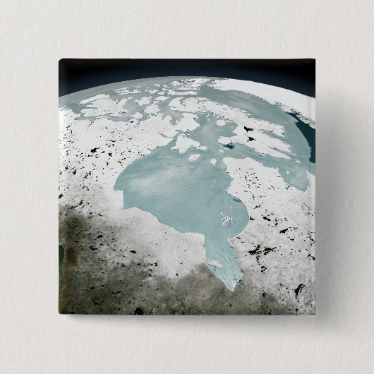 Hudson Bay Zee op 29 april 2006. Vierkante Button 5,1 Cm (Voorkant)