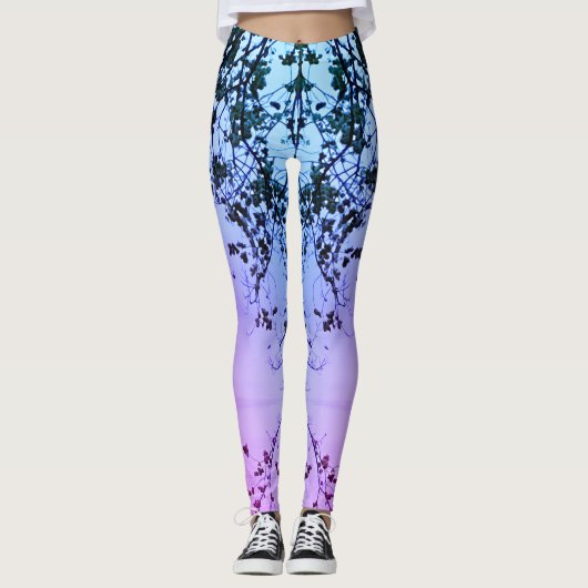 Hudson Broek Roze Blauw Paars Vervagen Leggings (Voorkant)