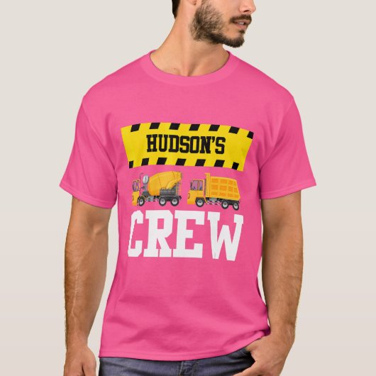 Hudson Construction Crew Custom Dumptruck Dump Tru T-shirt (Voorkant)