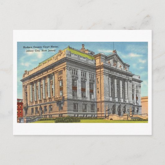 Hudson County Court House in Jersey City, Verenigd Briefkaart (Voorkant)