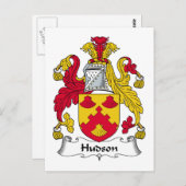 Hudson Family Crest Briefkaart (Voorkant / Achterkant)