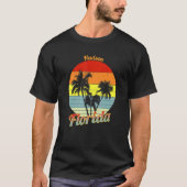 Hudson Florida Retro Tropical Palm Trees Vacation T-shirt (Voorkant)