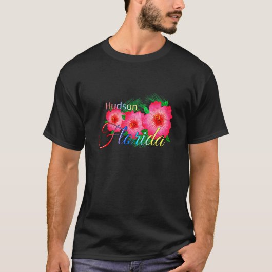 Hudson Florida Tropical Flowers Family Vacation T-shirt (Voorkant)