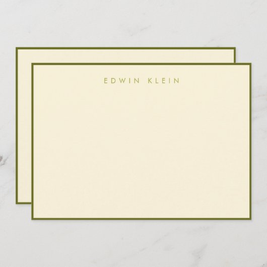 Hudson Groene Vlakke Nota Kaart 5"x7" Notitiekaartje (Voorkant / Achterkant)