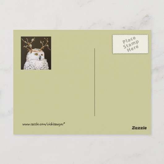 Hudson het briefkaart van de sneeuwuil (Achterkant)