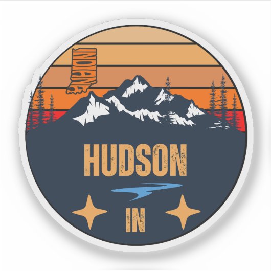 Hudson, Indiana Sticker (Voorkant)