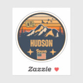 Hudson, Iowa Ia, Verenigde Staten Sticker (Vel)